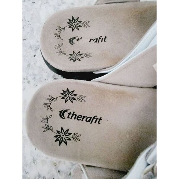Therafit 9 White Women's Comfort‎ Thong Sandals Arch Support Size 9 - Picture 4 of 9